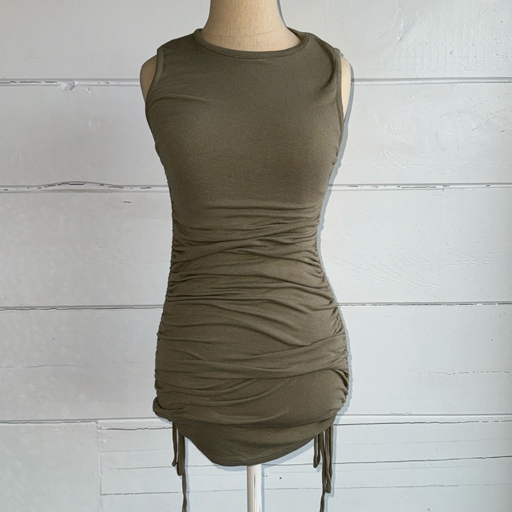 Shirt Dress olive color